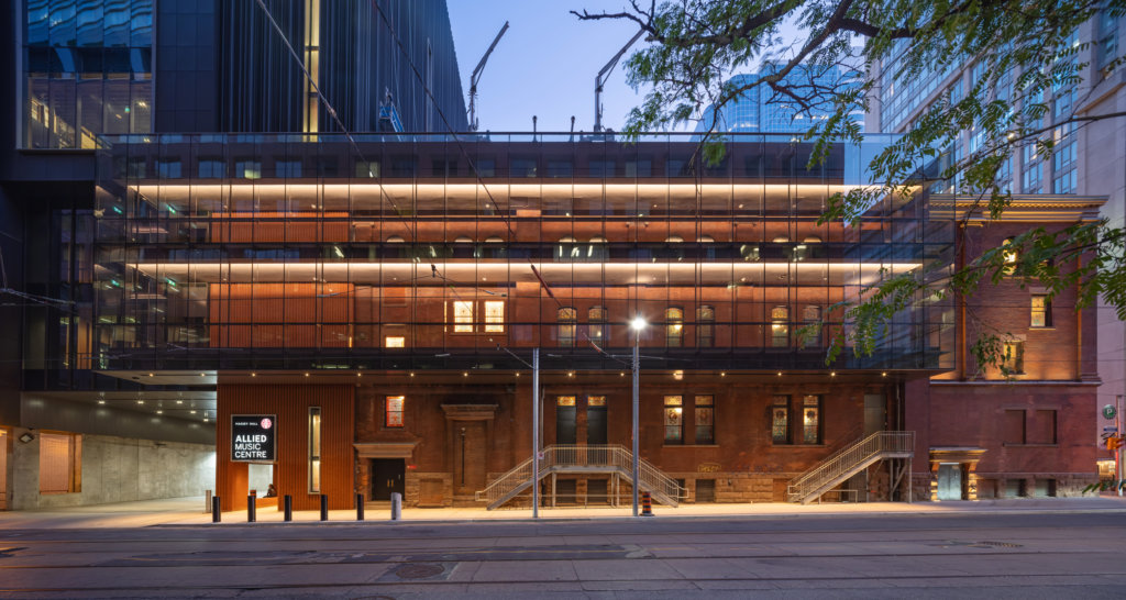 Masonry-restoration-at-Massey-Hall-by-building-restoration-contractor-in-Toronto