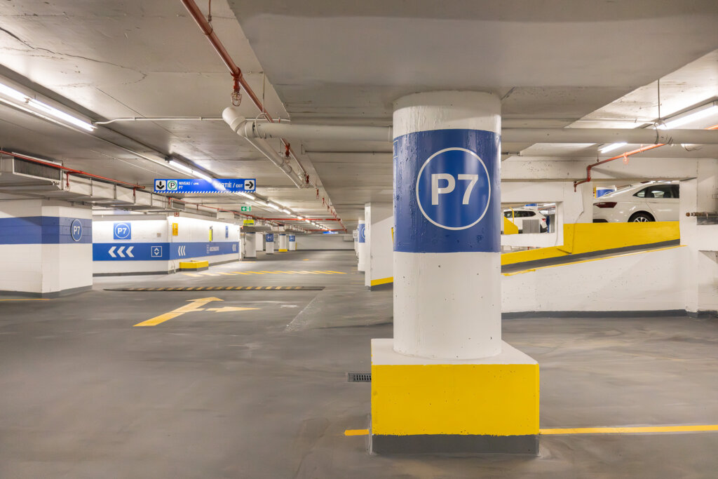 Vue du pilier P7 du stationnement